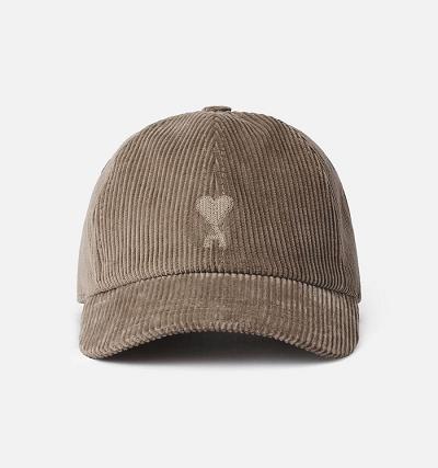 Ami Paris Ami De Coeur Embroidery Caps Brown | ami-AU150