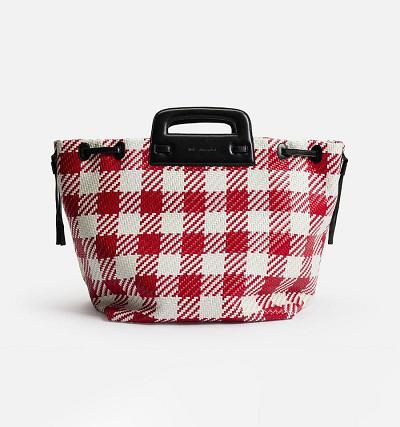 Ami Paris Braided Accordeon Basket Bags Red / White | ami-AU347