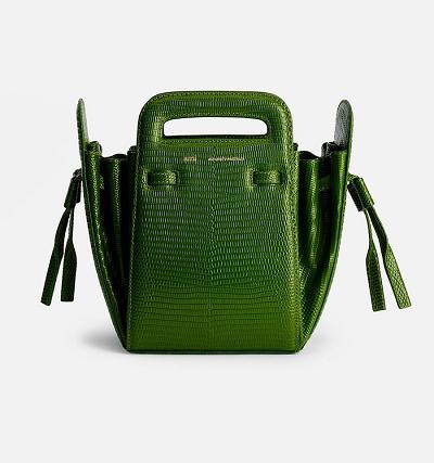 Ami Paris Bucket Accordéon Bags Green | ami-AU428