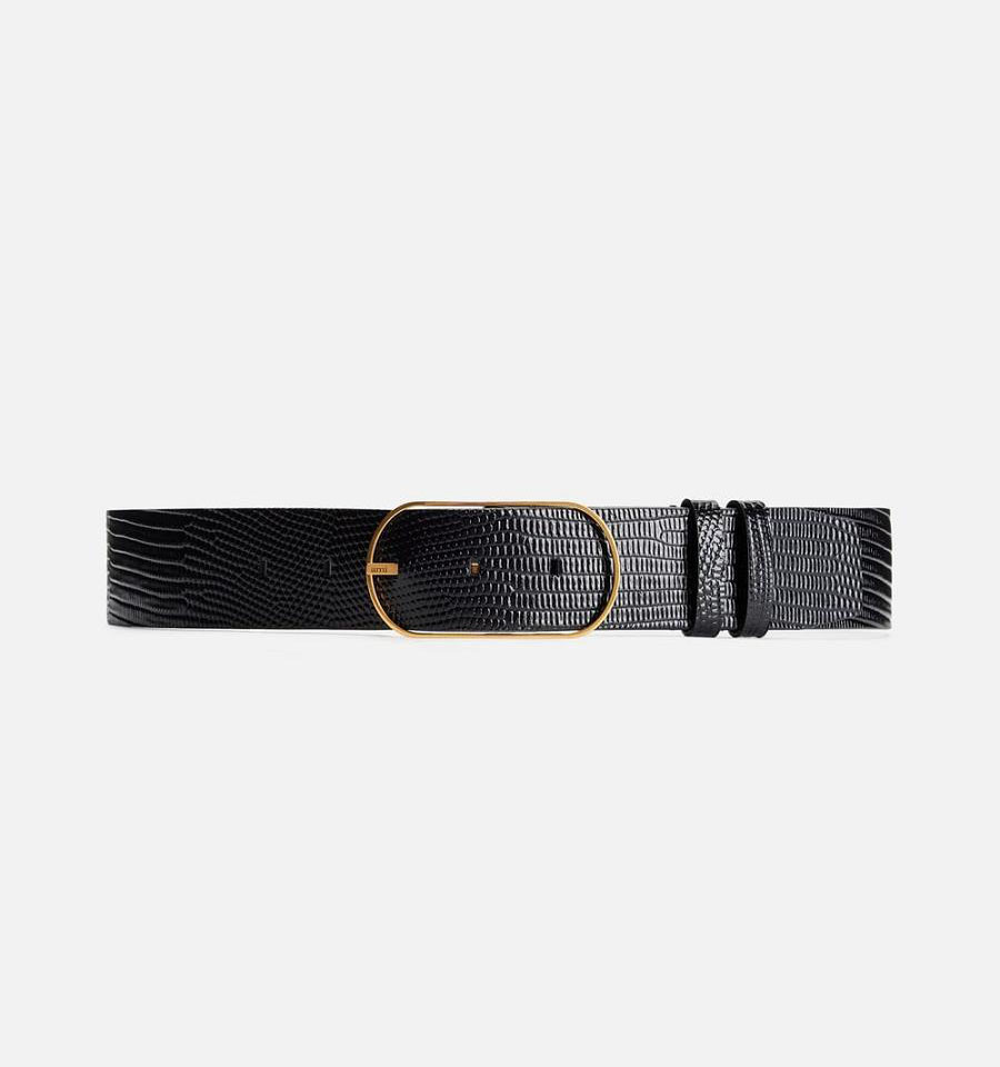 Ami Paris Large Belt 40Mm Belts Black | ami-AU619