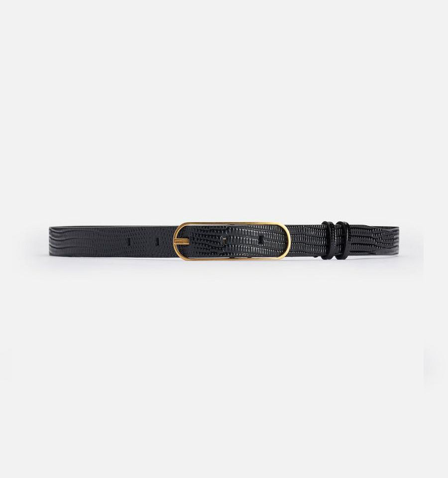 Ami Paris Thin Belt 20 Mm Belts Black | ami-AU441