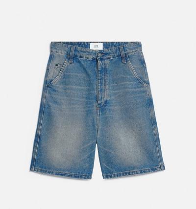 Men's Ami Paris Alex Fit Shorts Blue | ami-AU193