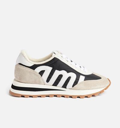 Men's Ami Paris Ami Rush Sneakers Beige / Black | ami-AU137