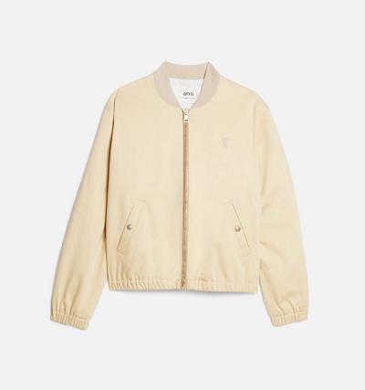 Men's Ami Paris Ami de Coeur Bomber Jackets Khaki | ami-AU272