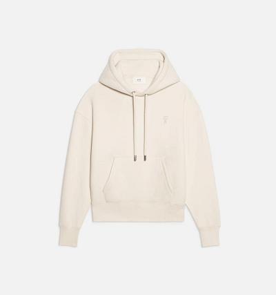 Men's Ami Paris Ami de Coeur Hoodies Beige | ami-AU244