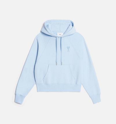 Men's Ami Paris Ami de Coeur Hoodies Blue | ami-AU588
