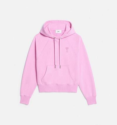 Men's Ami Paris Ami de Coeur Hoodies Pink | ami-AU336