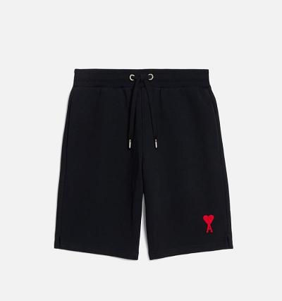 Men's Ami Paris Ami de Coeur Shorts Black | ami-AU571