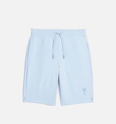 Men's Ami Paris Ami de Coeur Shorts Blue | ami-AU551