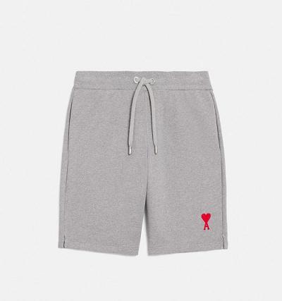 Men's Ami Paris Ami de Coeur Shorts Grey | ami-AU273