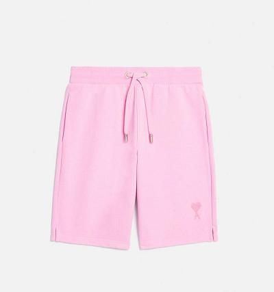 Men's Ami Paris Ami de Coeur Shorts Pink | ami-AU507
