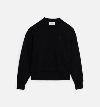 Men's Ami Paris Ami de Coeur Sweatshirts Black | ami-AU257