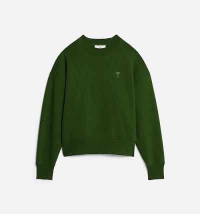 Men's Ami Paris Ami de Coeur Sweatshirts Green | ami-AU565