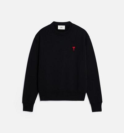Men's Ami Paris Ami de Coeur Sweatshirts Black | ami-AU586