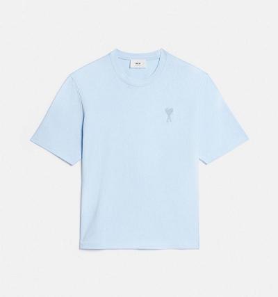 Men's Ami Paris Ami de Coeur T Shirts Blue | ami-AU321