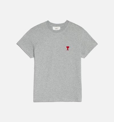 Men's Ami Paris Ami de Coeur T Shirts Grey | ami-AU105