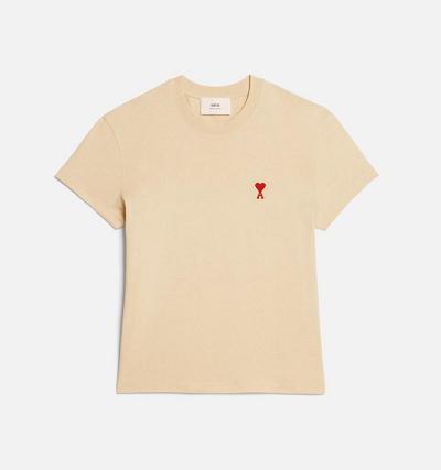 Men's Ami Paris Ami de Coeur T Shirts Khaki | ami-AU474