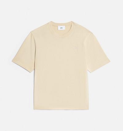 Men's Ami Paris Ami de Coeur T Shirts Khaki | ami-AU603