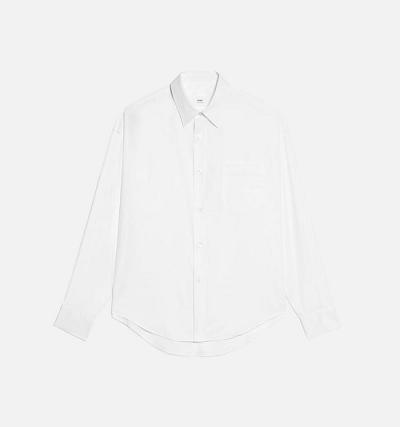 Men's Ami Paris Boxy Fit Shirts White | ami-AU570