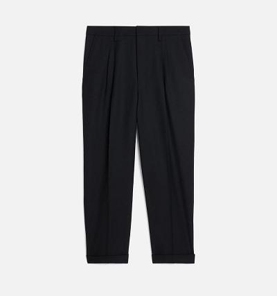 Men's Ami Paris Carott Fit Pants Black | ami-AU403