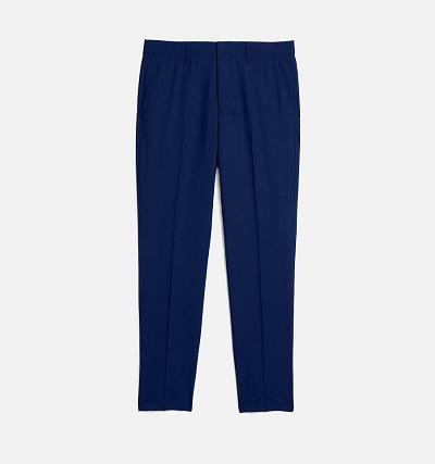 Men's Ami Paris Carott Fit Pants Navy | ami-AU132