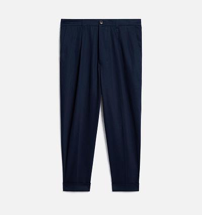 Men's Ami Paris Carrot Oversized Pants Navy | ami-AU395