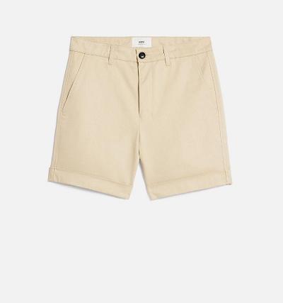 Men's Ami Paris Chino Shorts Khaki | ami-AU393