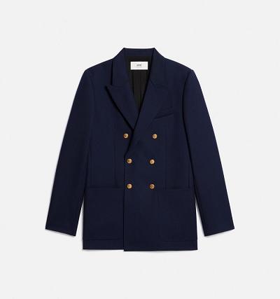 Men's Ami Paris Double Breasted Suits Navy | ami-AU194