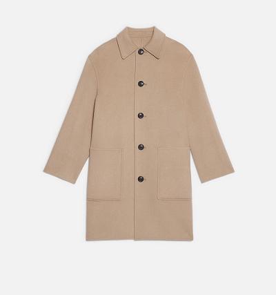 Men's Ami Paris Double Face With Patch Pockets Coats Khaki | ami-AU156