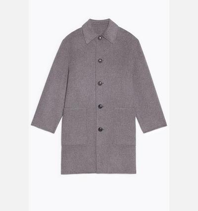 Men's Ami Paris Double Face With Patch Pockets Coats Grey | ami-AU177
