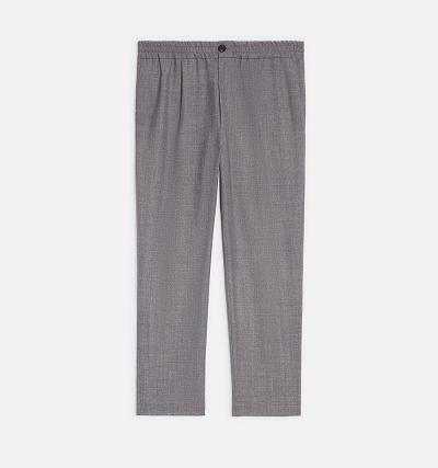 Men's Ami Paris Elasticated Waist Cropped Fit Pants Grey | ami-AU580