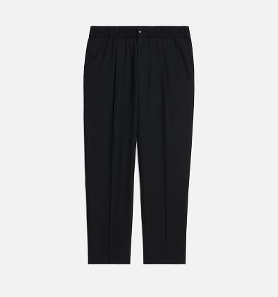 Men's Ami Paris Elasticated Waist Pants Black | ami-AU573