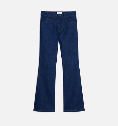 Men's Ami Paris Flare Fit Jeans Navy | ami-AU302