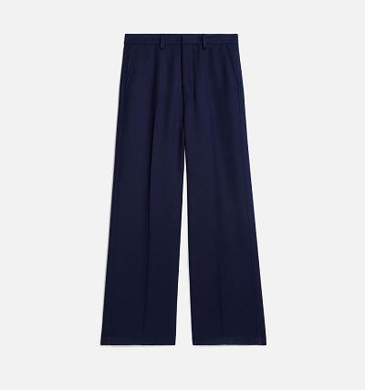 Men's Ami Paris Large Fit Pants Navy | ami-AU162