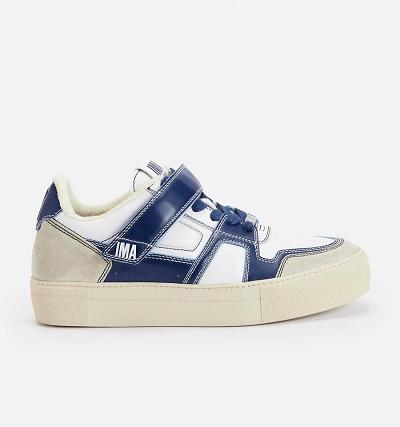 Men's Ami Paris Low Top Ami Arcade Sneakers White / Navy | ami-AU221