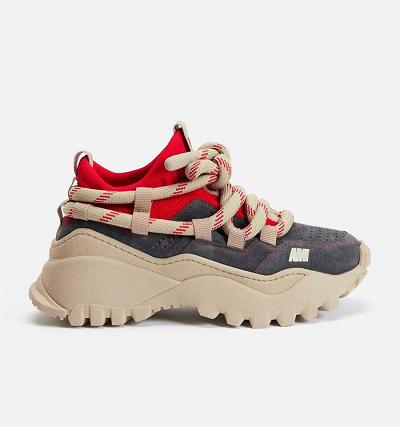 Men's Ami Paris Otto Sneakers Khaki / Grey | ami-AU503