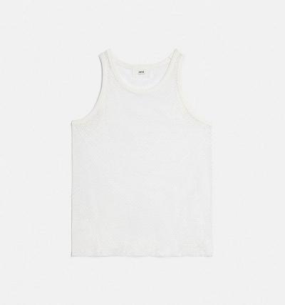Men's Ami Paris Oversized Tanks White | ami-AU464