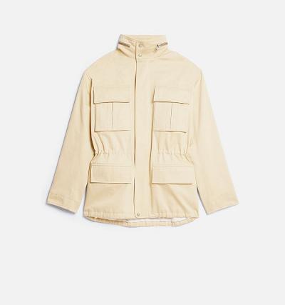 Men's Ami Paris Patched Pockets Jackets Beige | ami-AU169