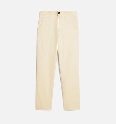 Men's Ami Paris Straight Fit Chino Pants Khaki | ami-AU536