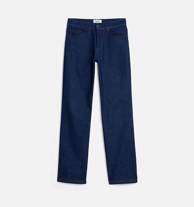 Men's Ami Paris Straight Fit Jeans Navy | ami-AU506