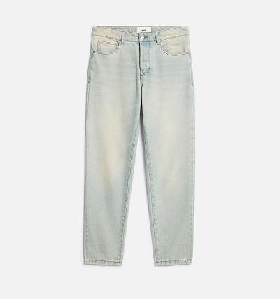 Men's Ami Paris Tapered Fit Denim Light Blue | ami-AU135