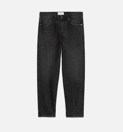Men's Ami Paris Tapered Fit Jeans Black | ami-AU131