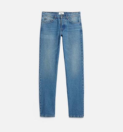 Men's Ami Paris Tapered Fit Jeans Blue | ami-AU283