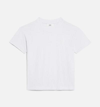 Men's Ami Paris Tonal Ami de Coeur T Shirts White | ami-AU594