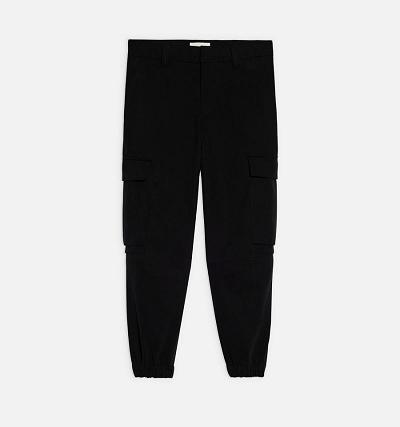 Men's Ami Paris With Elasticated Ankles Cargo Pants Black | ami-AU471