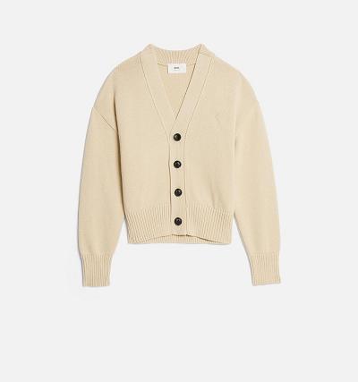 Women's Ami Paris Ami de Coeur Cardigans Beige | ami-AU292