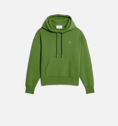 Women's Ami Paris Ami de Coeur Hoodies Green | ami-AU252