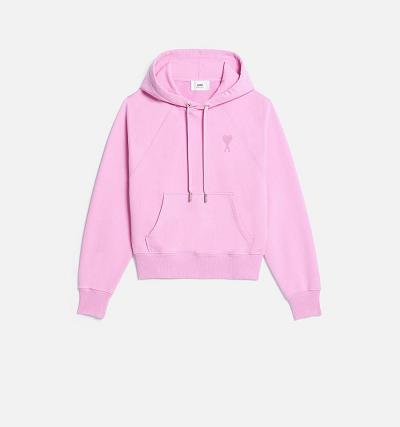 Women's Ami Paris Ami de Coeur Hoodies Pink | ami-AU259