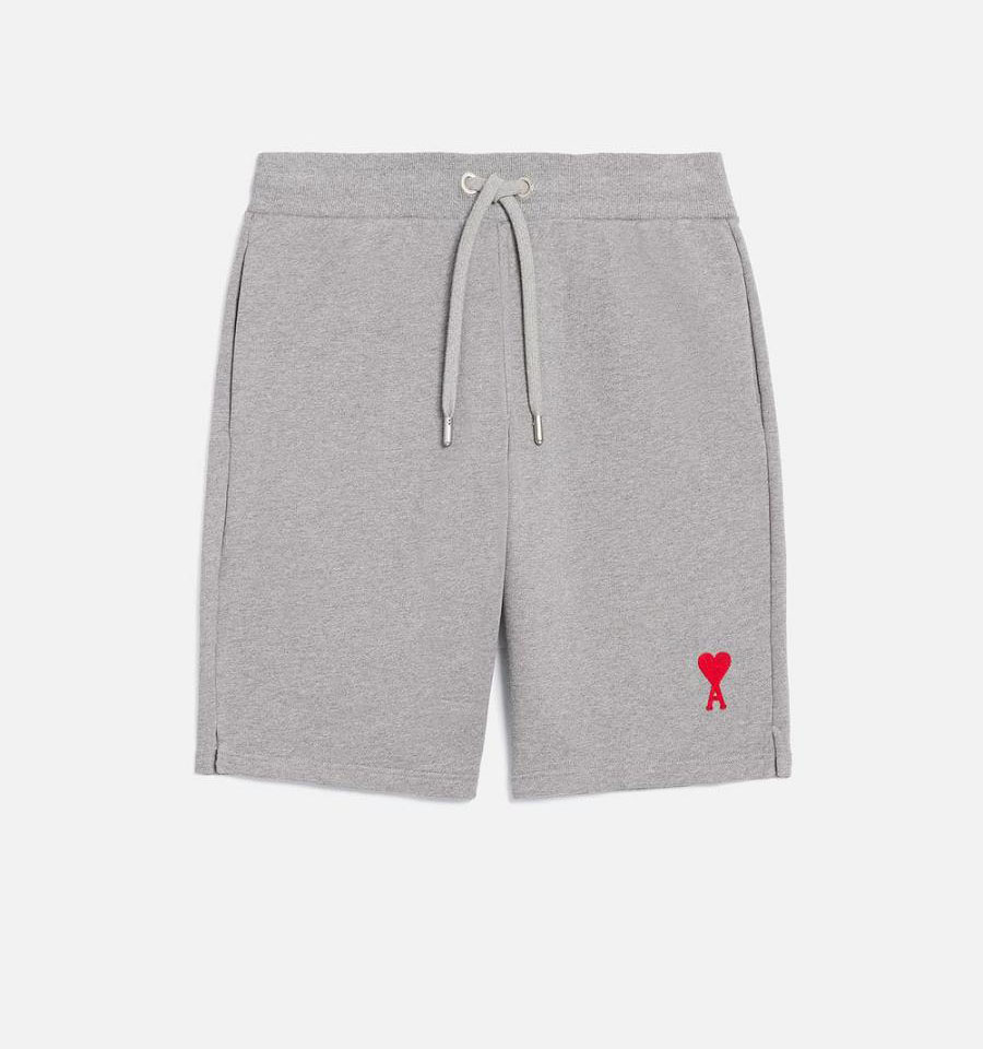 Women's Ami Paris Ami de Coeur Shorts Grey | ami-AU596