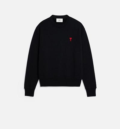 Women's Ami Paris Ami de Coeur Sweatshirts Black | ami-AU139